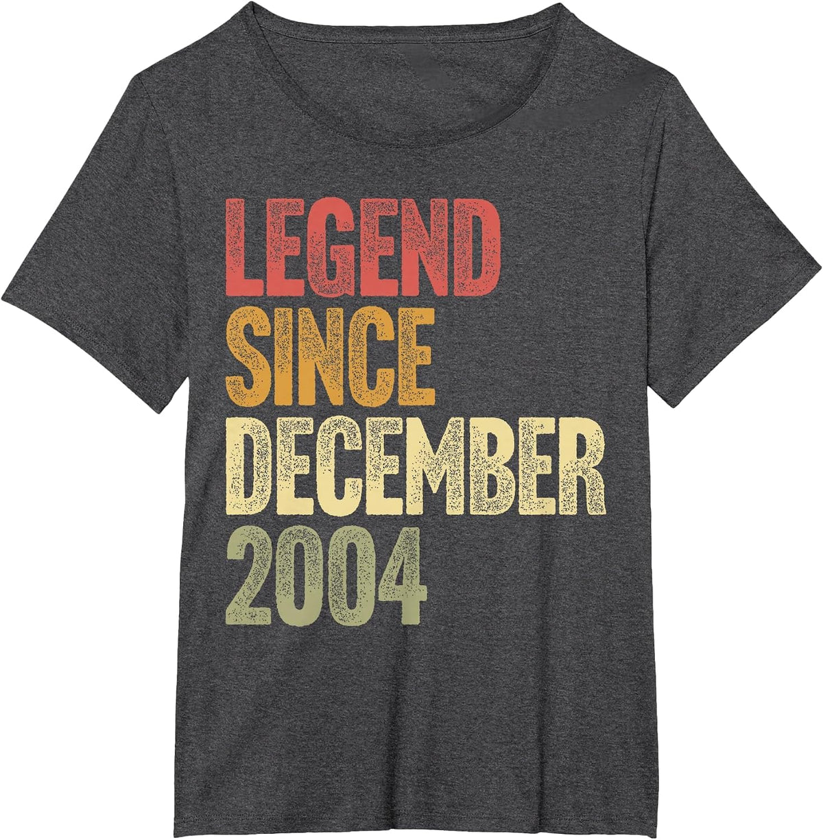 21 Year Old Legend Since December 2004 Retro 21st Birthday T-Shirt - Dark Heather Grey
