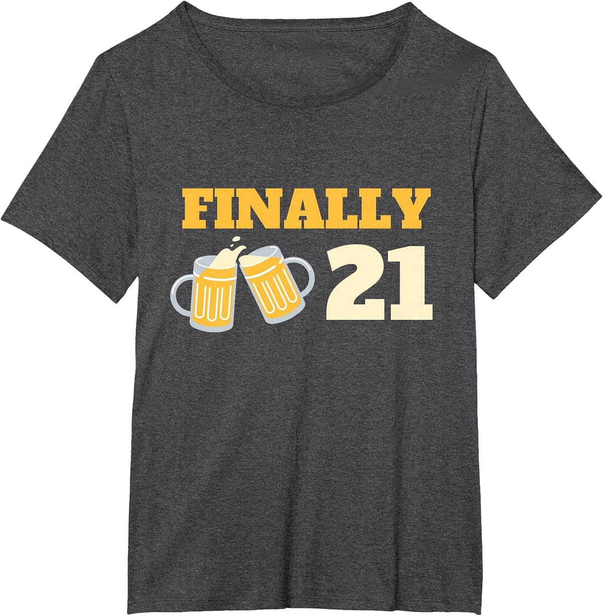 Turning 21 21st Birthday Finally 21 T-Shirt - Dark Heather Grey