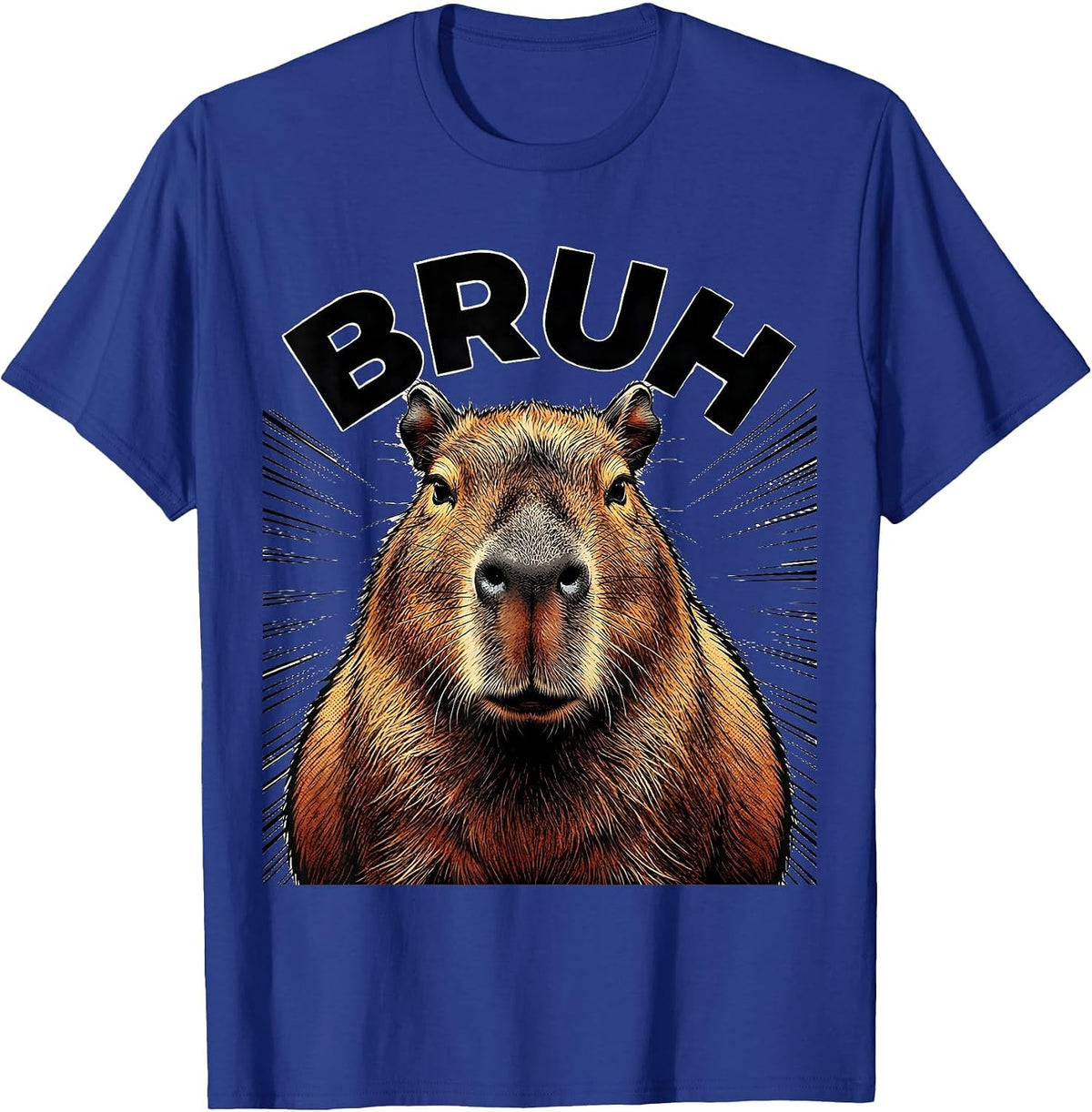 Bruh Comic Book Capybara Funny Animal Meme Lover Humor T-Shirt - Royal Blue