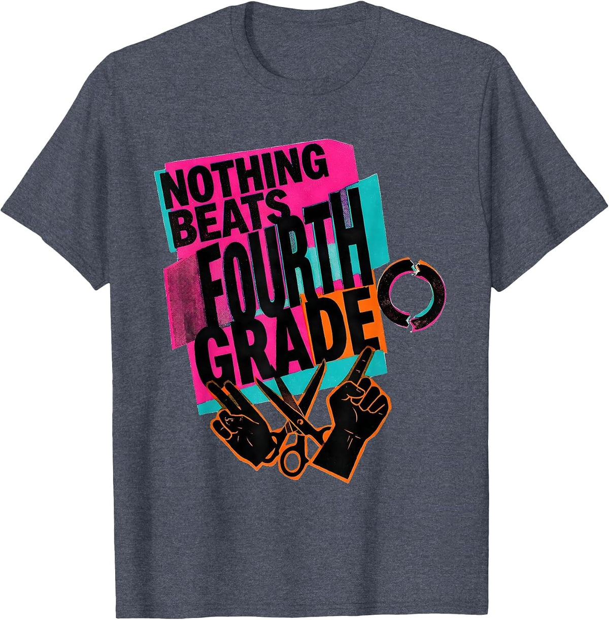 Nothing Beats Fourth Grade Funny Team Fourth Grade Back T-Shirt - Heather Blue