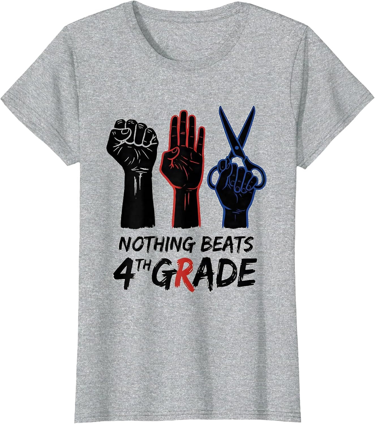 Women's Nothing Beats 4th Grade Funny Grade Team Back To School T-Shirt - Heather Grey