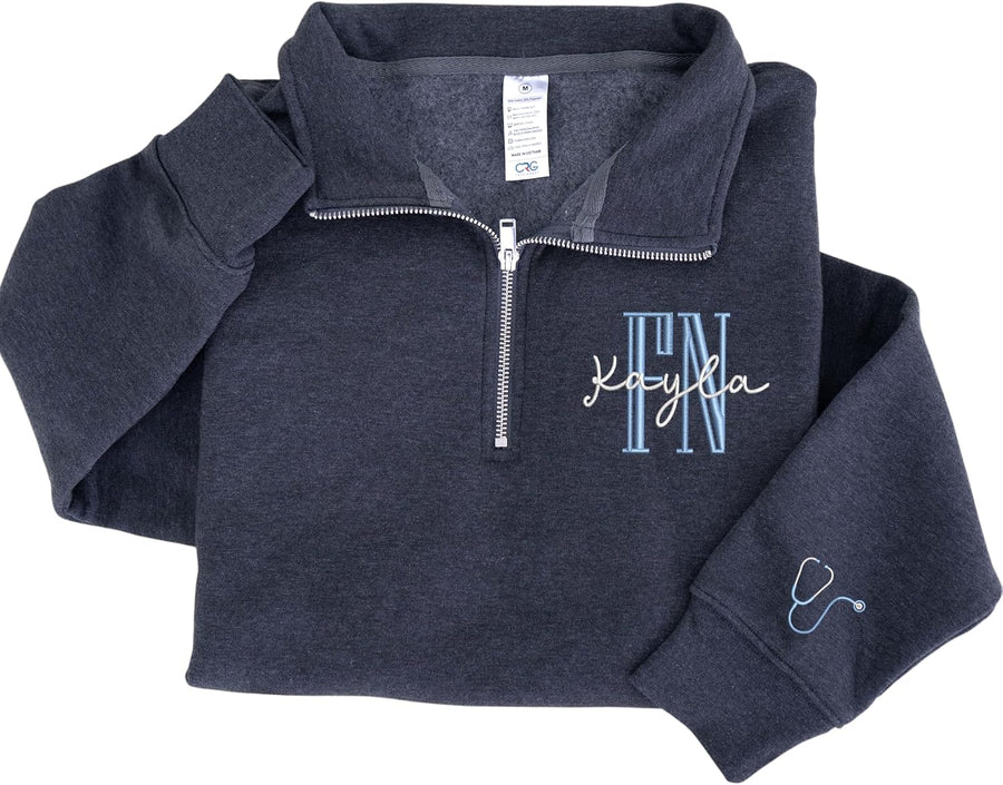 Chillever Personalized Embroidered Nurse Sweatshirt for Women, Custom Name & Specialties (ER, RN, NP, L&D), Nurse Gift -
