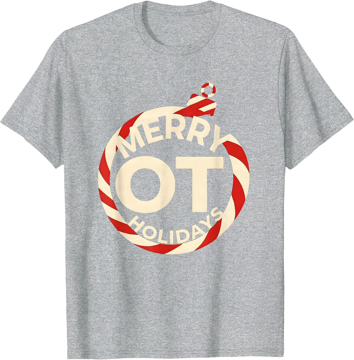 Men's Merry OT Holidays Festive Occupational Therapy Christmas T-Shirt - Heather Grey