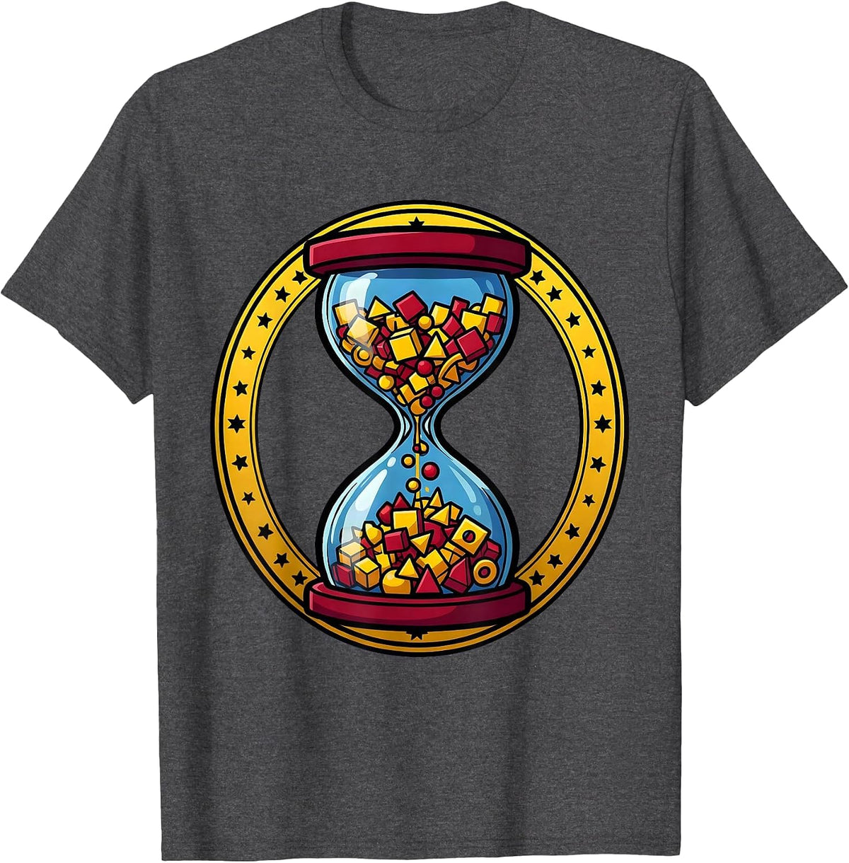 English Teacher Hourglass Alphabet Letters Gift T-Shirt - Dark Heather Grey