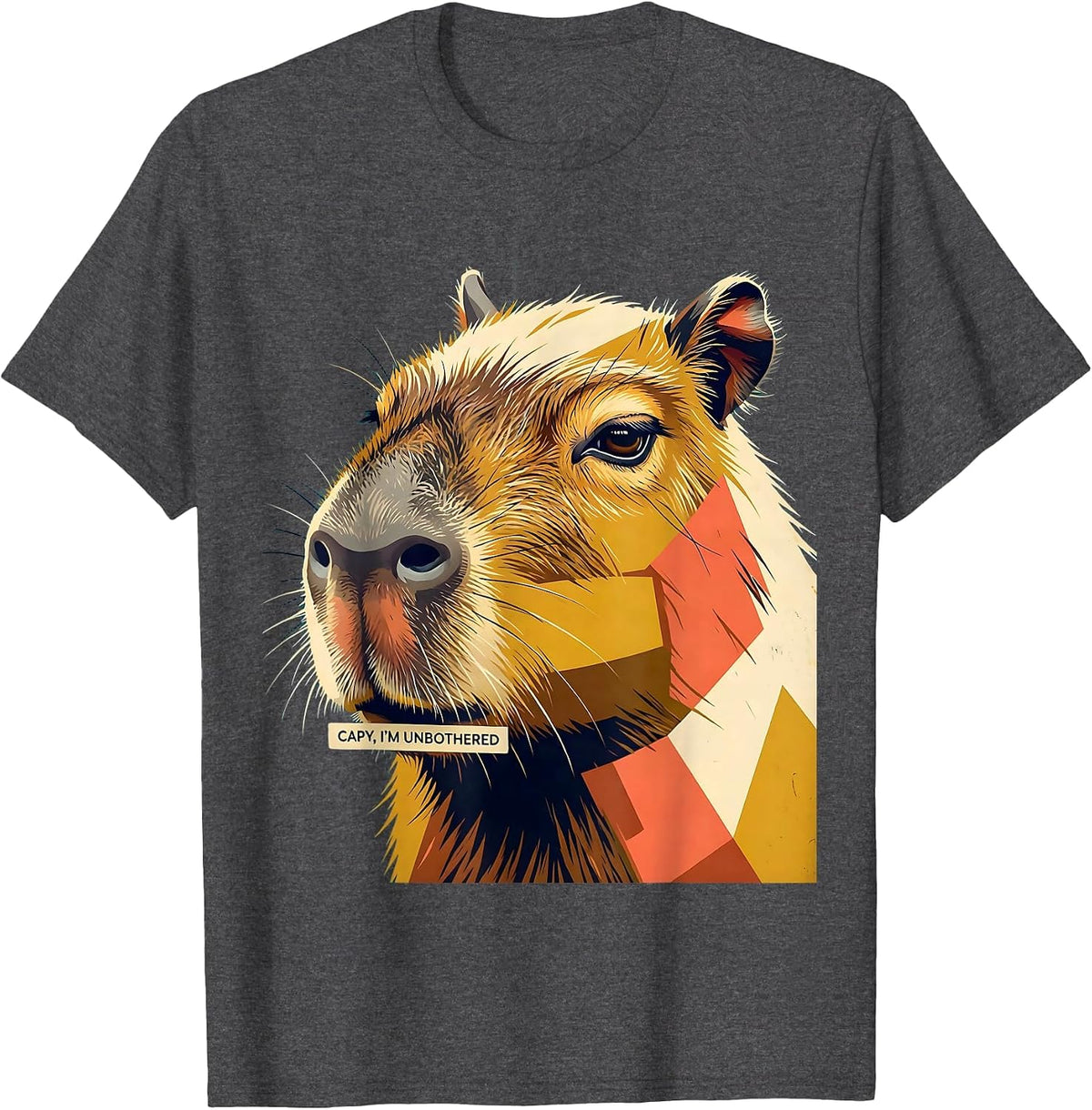 Capy, I'm Unbothered Funny Capybara Meme Gamer Humor T-Shirt - Dark Heather Grey
