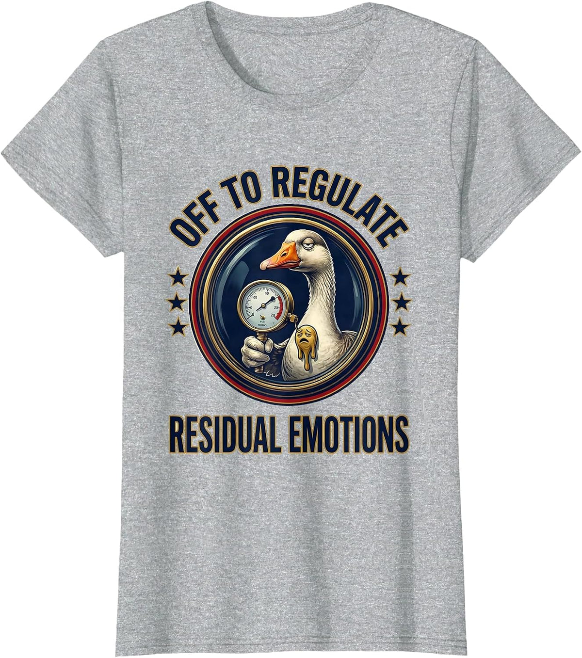 Women's Off to Regulate Residual Emotions Dark Humor Mental Health T-Shirt - Heather Grey