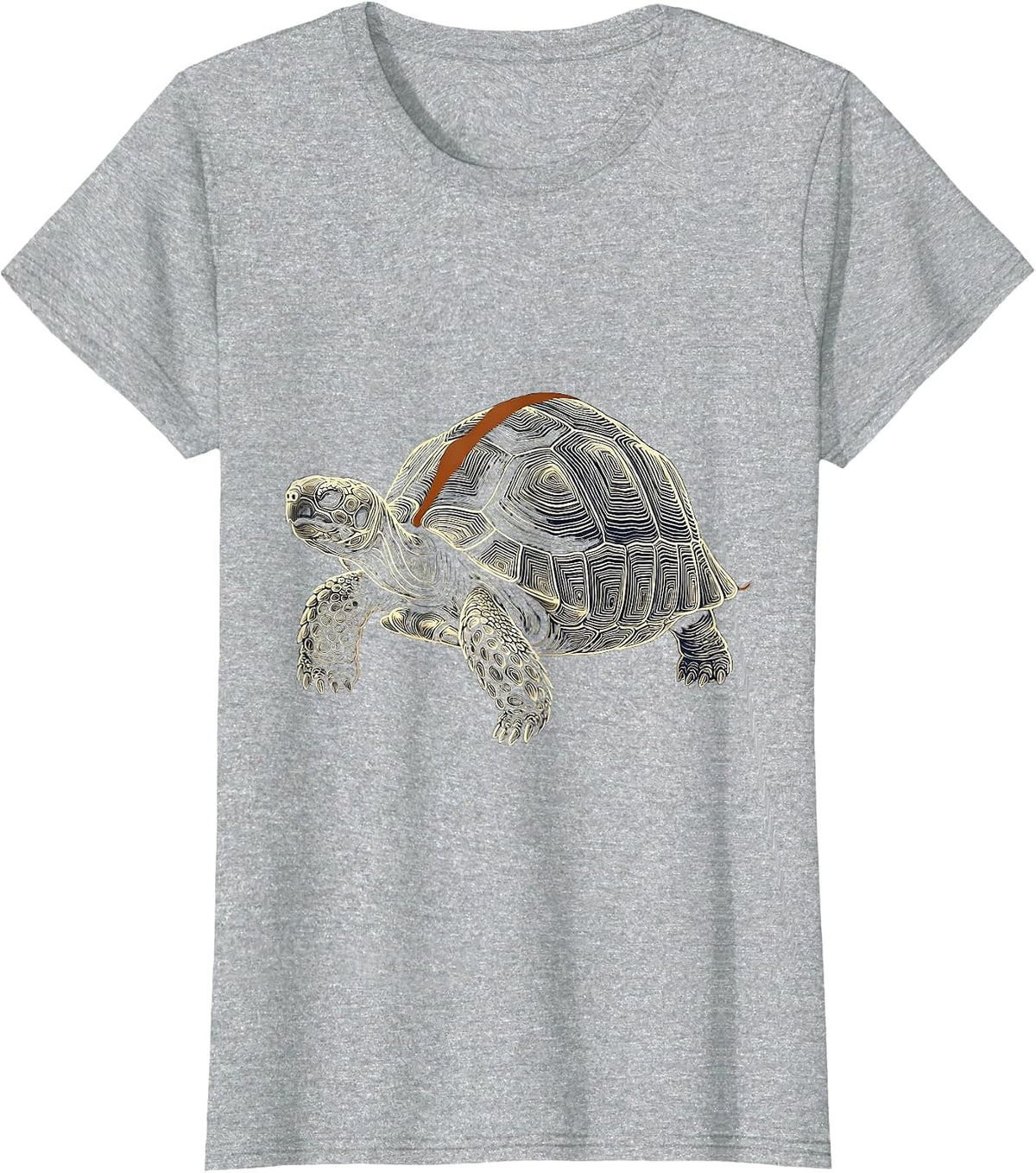 Tortoise Contour Art Turtle Lover Gift T-Shirt - Heather Grey