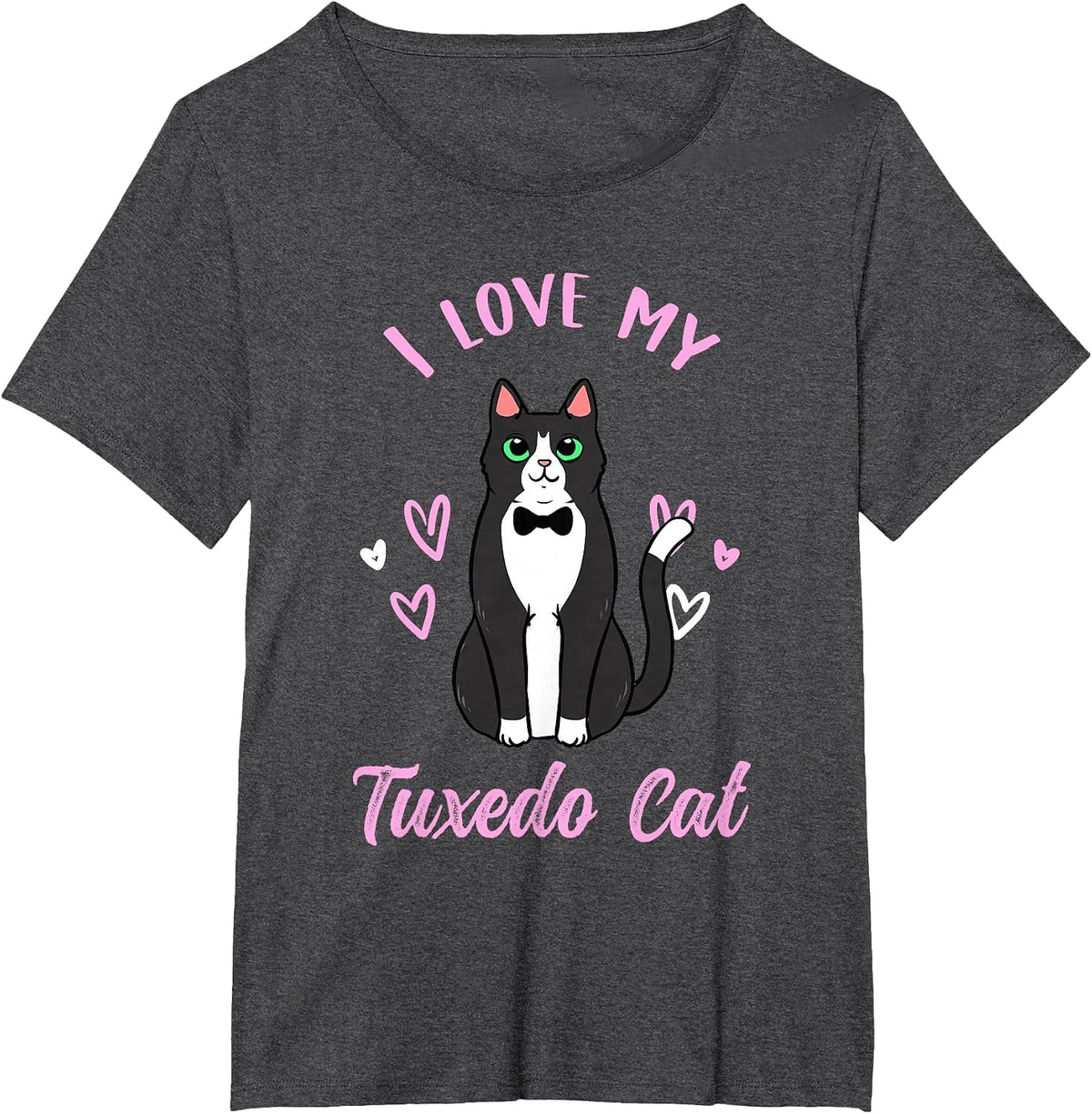 I Love My Tuxedo Cat T-Shirt - Dark Heather Grey