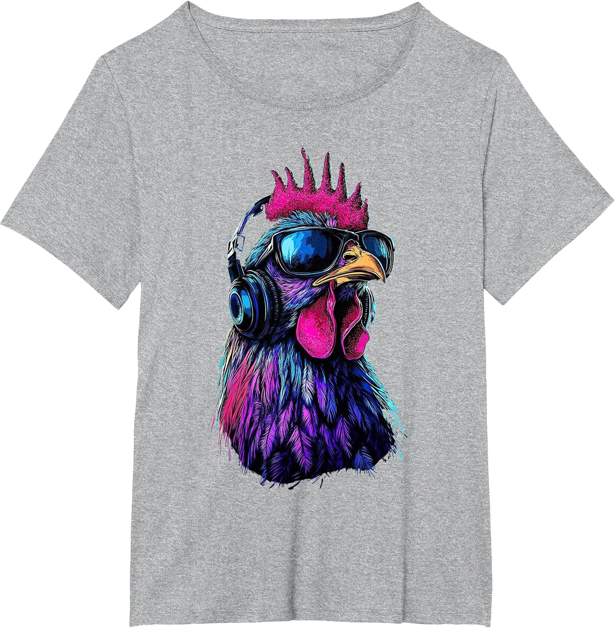 Funny Chicken Cool Graffiti Urban Art Street T-Shirt - Heather Grey