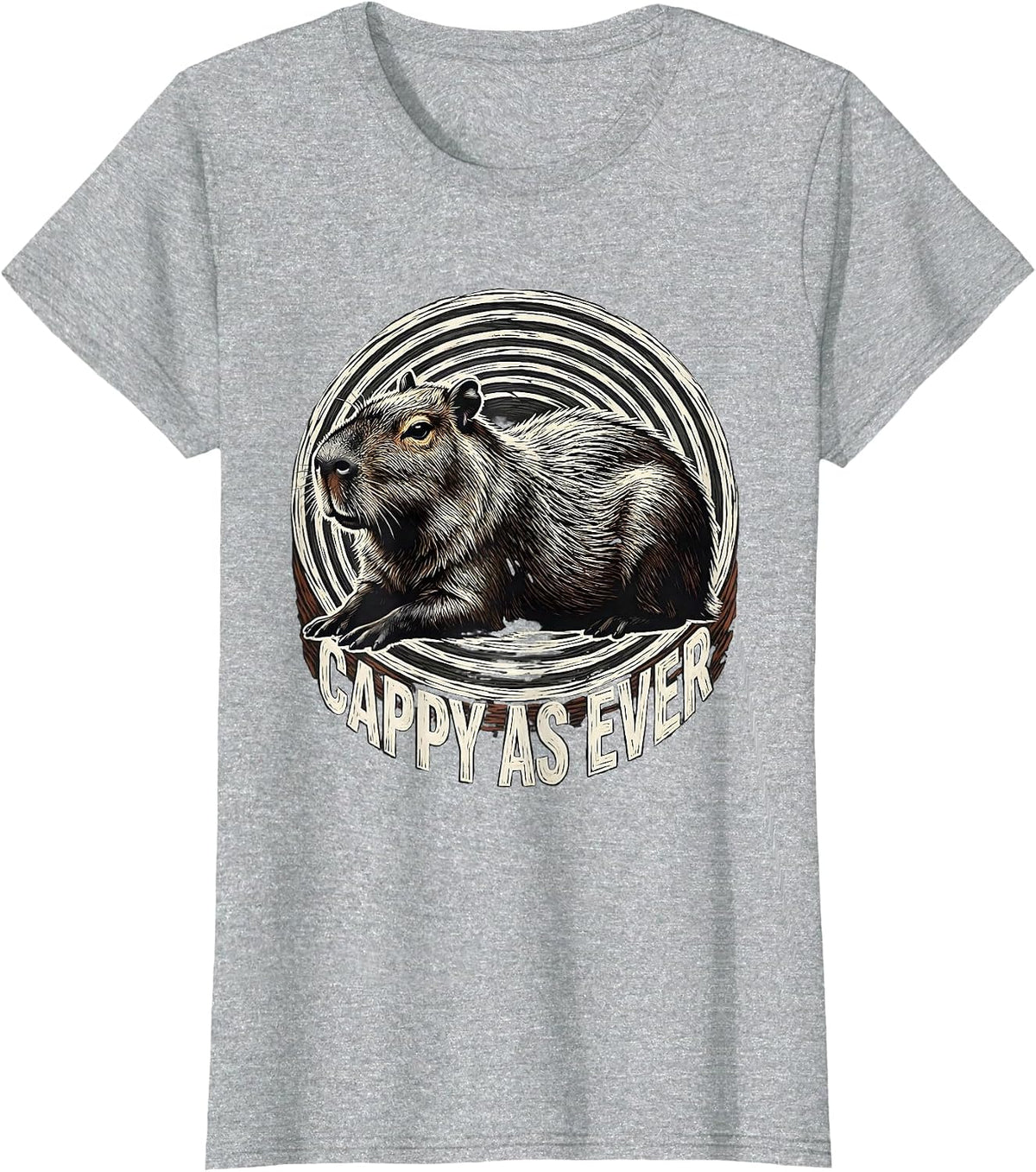 Cappy As Ever Funny Capybara Animal Humor Meme Gift T-Shirt - Heather Grey