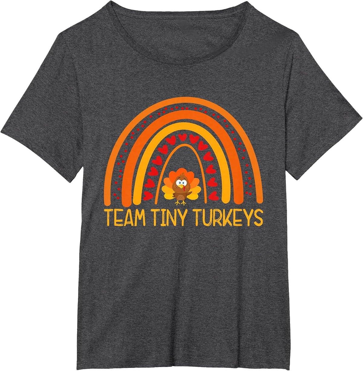 GER1 Team Tiny Turkeys Nurse Rainbow Thanksgiving NICU Nurse T-Shirt - Dark Heather Grey