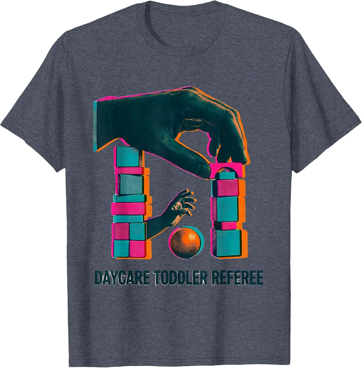 Daycare Toddler Referee Funny Childcare Provider Toddler T-Shirt - Heather Blue