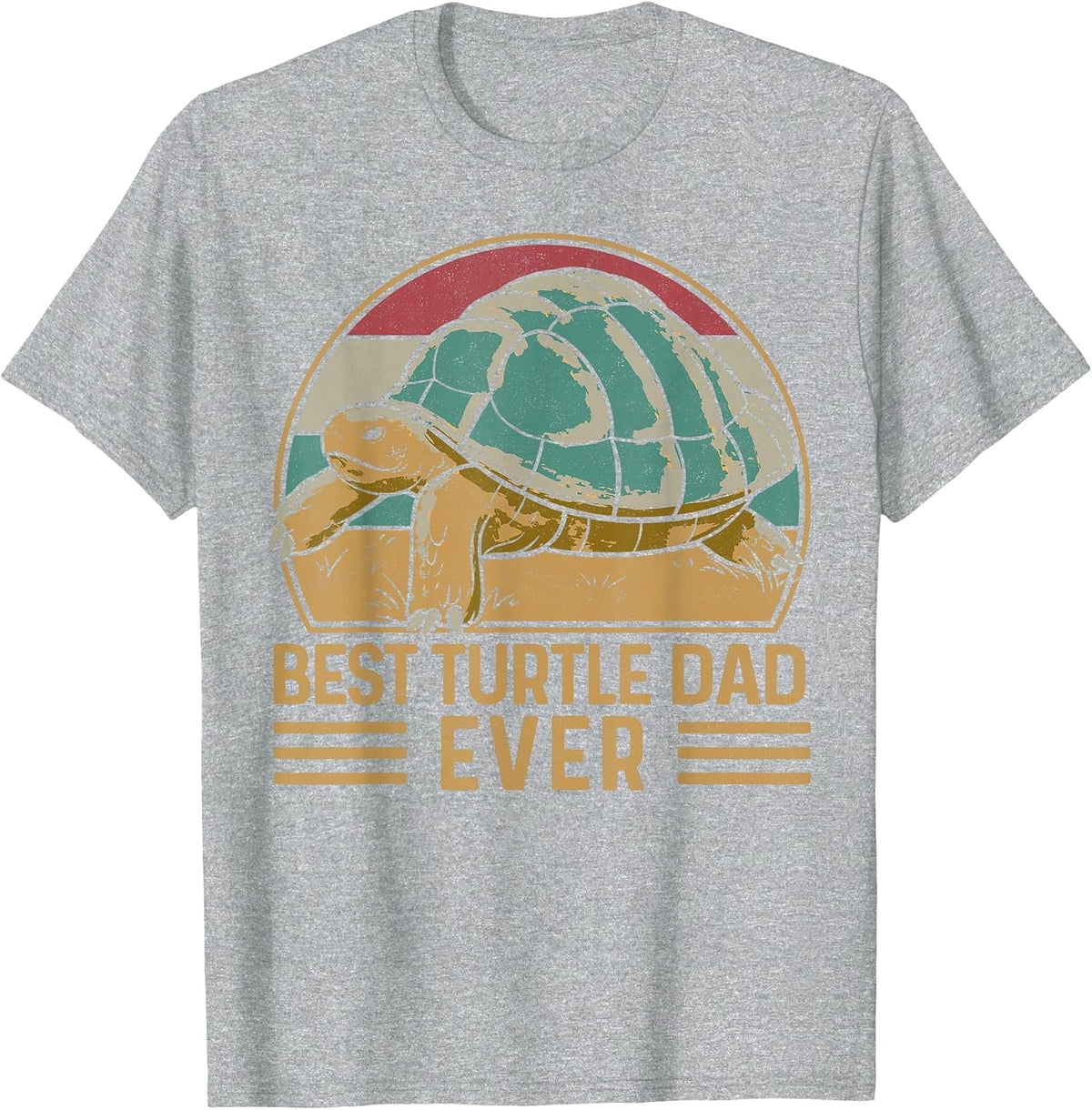 Sea Turtle Tortoise Dad Retro Vintage Best Turtle Dad Ever T-Shirt - Heather Grey