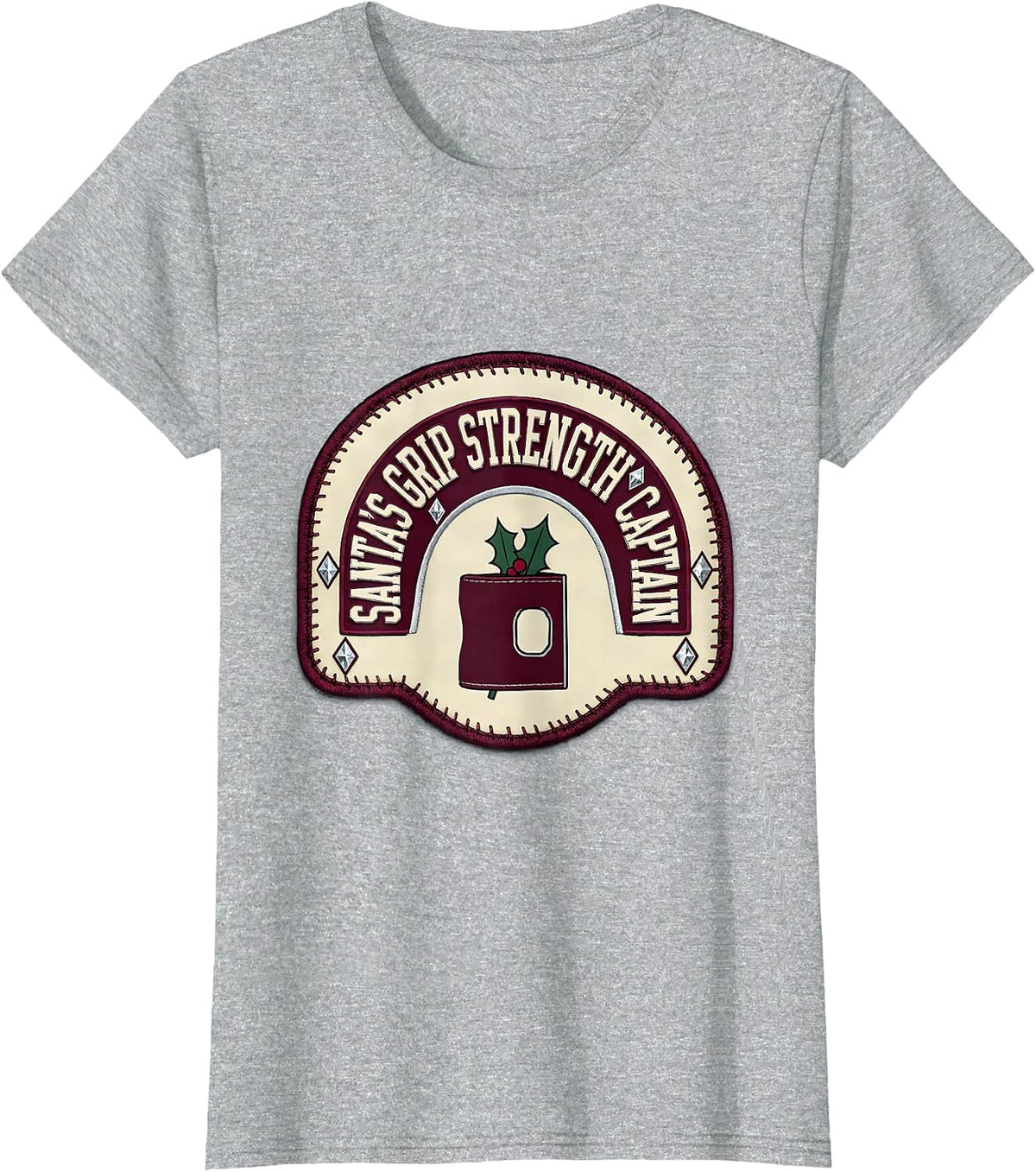 Women's Santa's Grip Strength Captain Occupational Therapy Christmas T-Shirt - Heather Grey