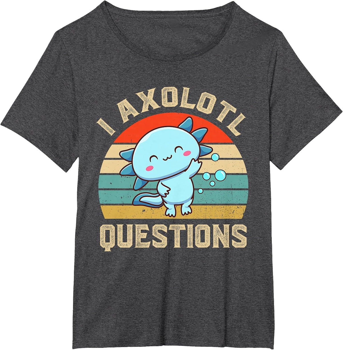 I Axolotl Questions Cute Axolotl Kids T-Shirt - Dark Heather Grey