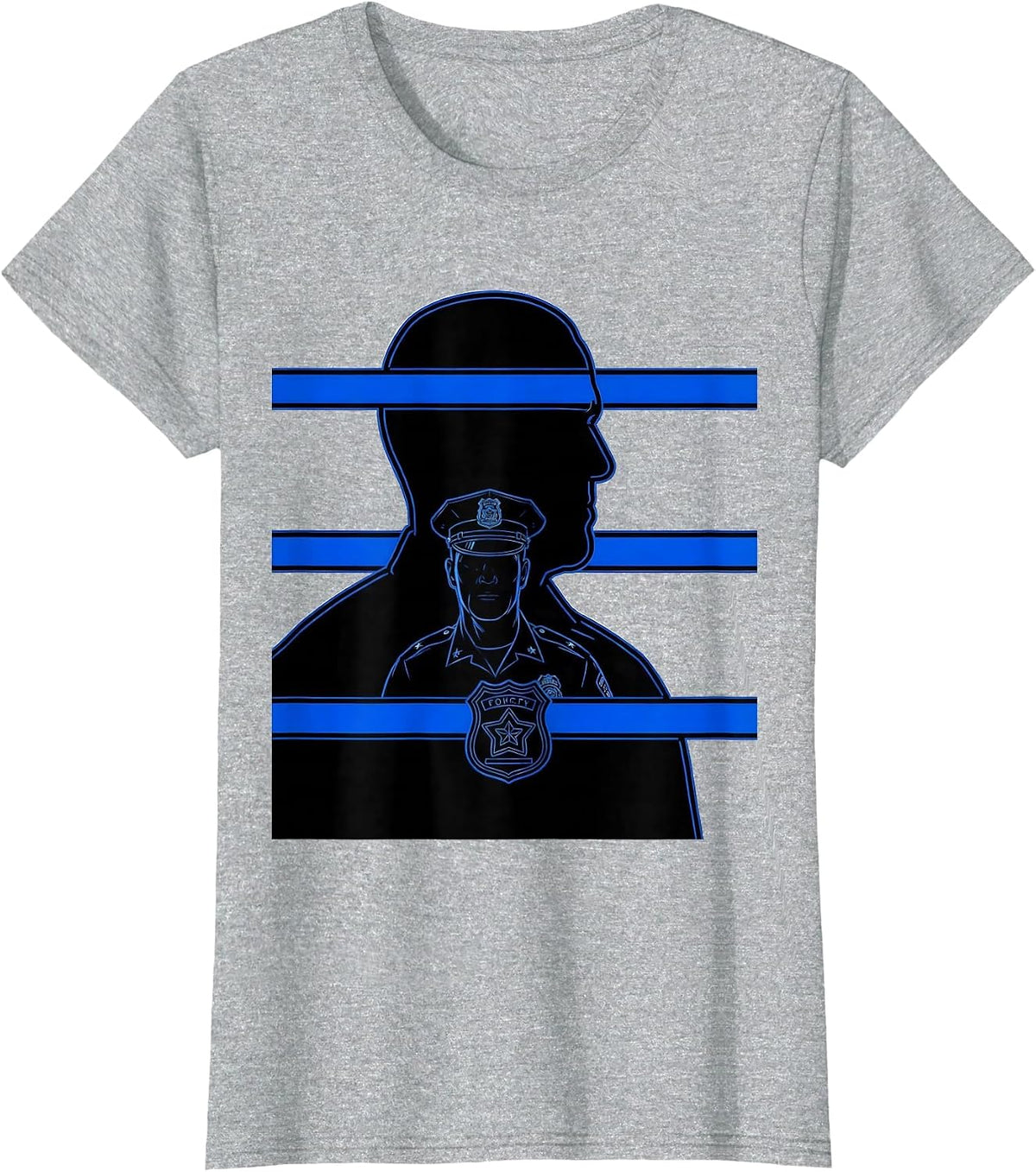 Thin Blue Line Police Family Mom Sentimental Pride T-Shirt - Heather Grey