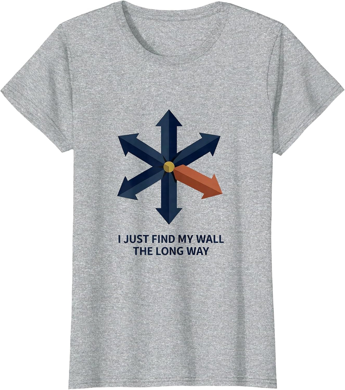 I Just Find My Wall The Long Way Funny Line Dance Group T-Shirt - Heather Grey