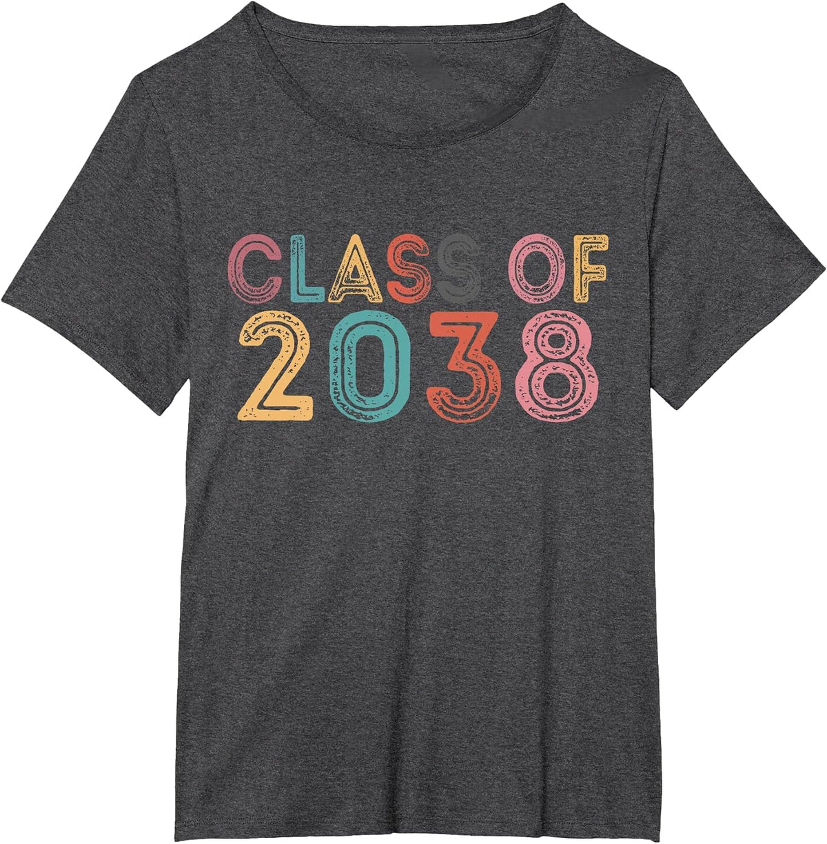 Class of 2038 Grow with Me Graduation 2038 T-Shirt - Dark Heather Grey
