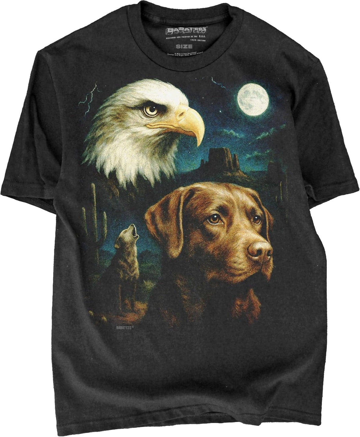 Majestic Dog Artwork Premium Black T-Shirt for Men & Women - Chocolate Lab