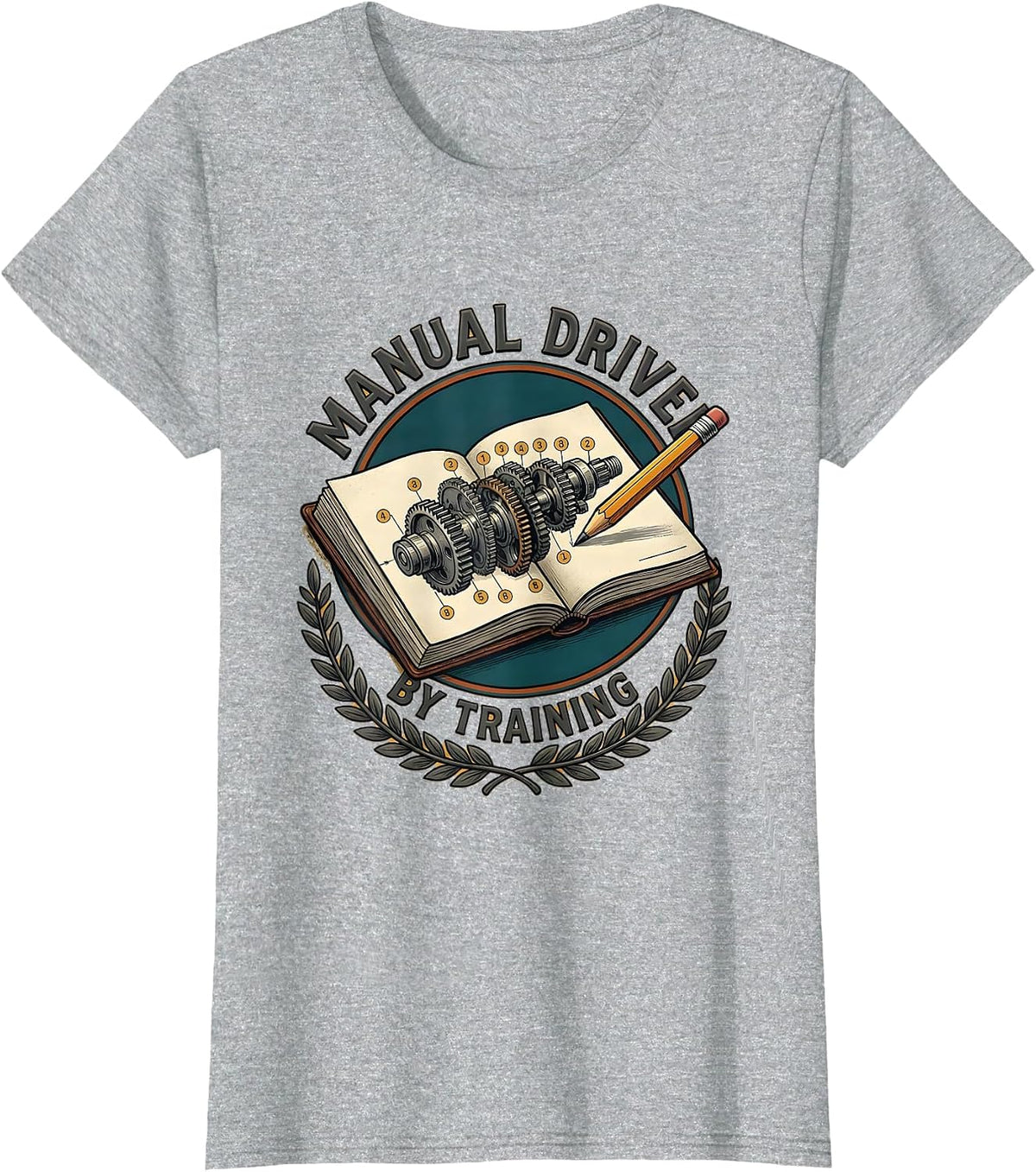 Women's Manual Driver By Training Funny Stick Shift Car Guy Mechanic T-Shirt - Heather Grey