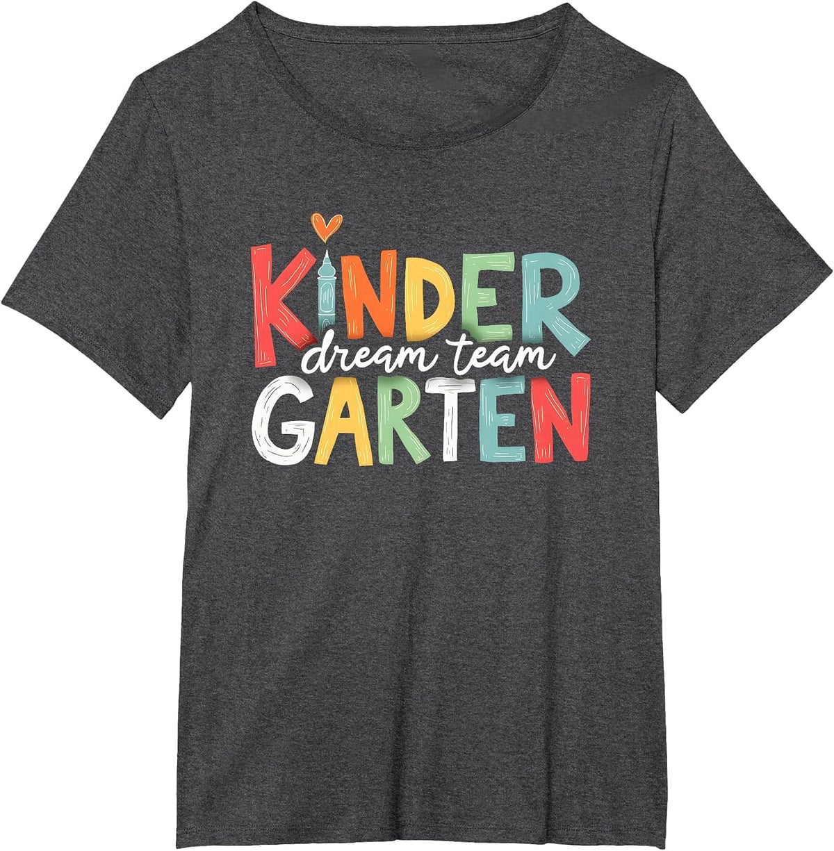 Retro Kindergarten Dream Team Back to School Teacher Kids T-Shirt - Dark Heather Grey