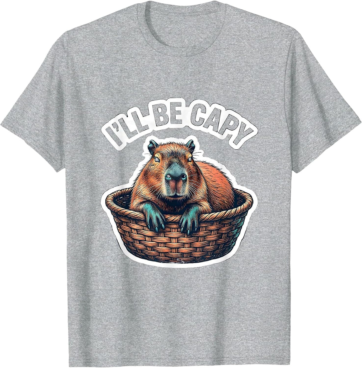 Men's I'll Be Capy Funny Capybara Meme Animal Lover Cute Humor T-Shirt - Heather Grey
