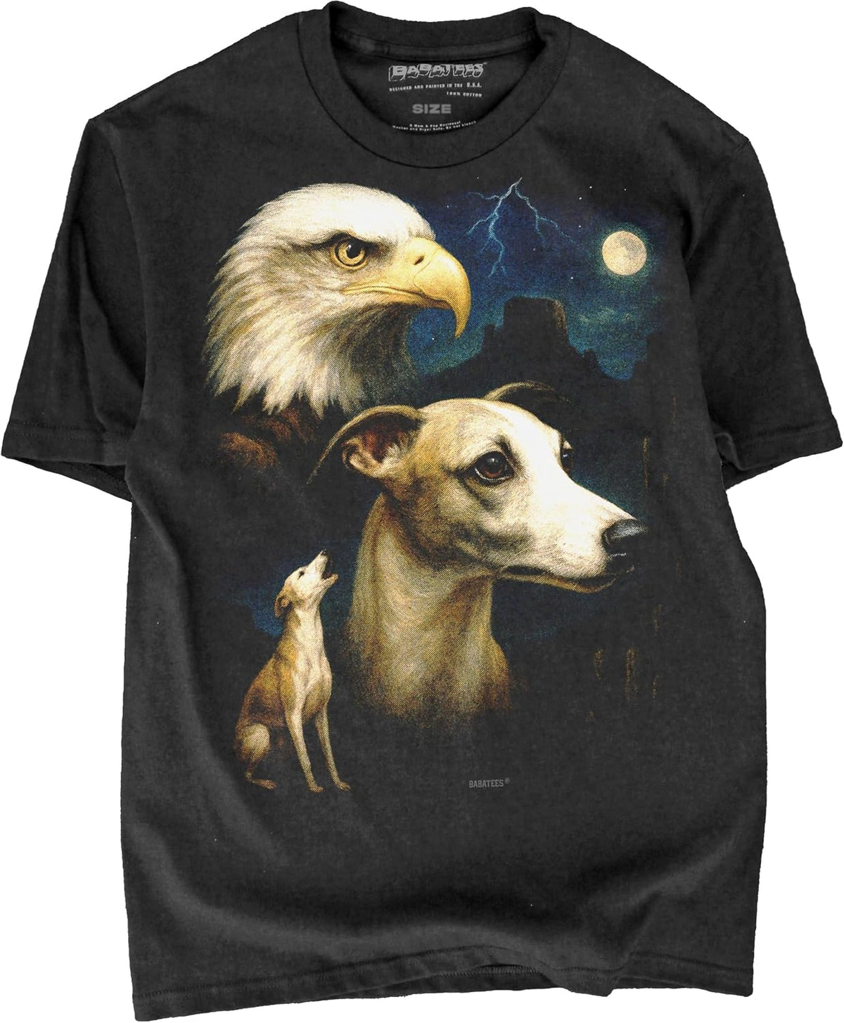 Majestic Dog Artwork Premium Black T-Shirt for Men & Women - Whippet
