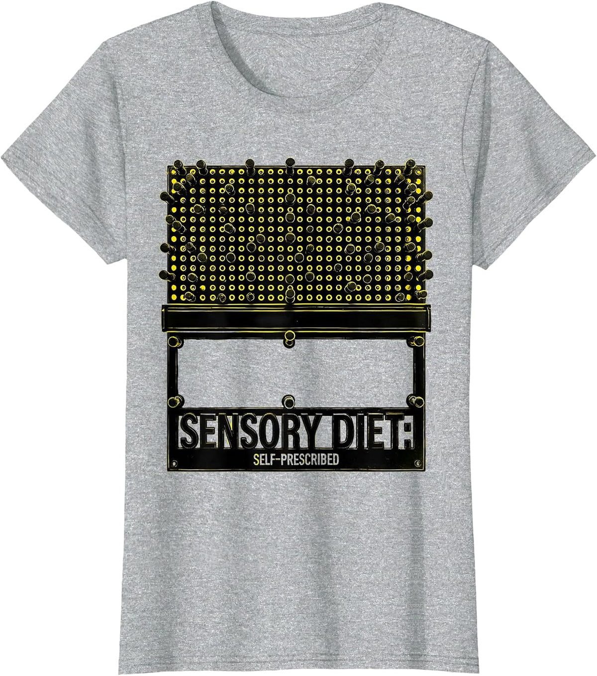 Women's Sensory Diet Self-Prescribed Occupational Therapy Stencil T-Shirt - Heather Grey
