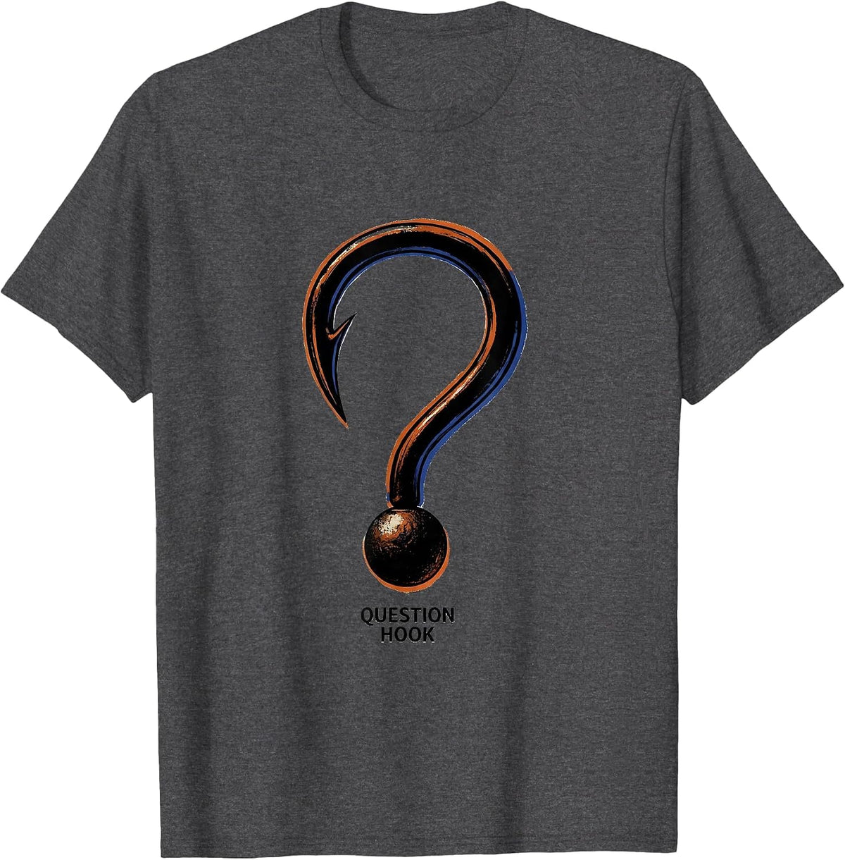 Question Hook Funny Grammar Teacher English Punctuation T-Shirt - Dark Heather Grey