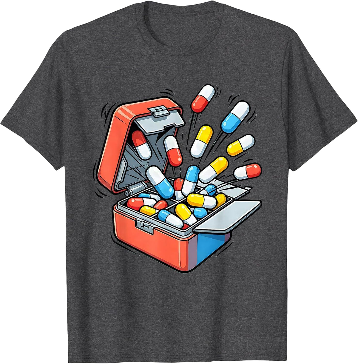 Occupational Therapy Pill Organizer Graphic T-Shirt - Dark Heather Grey
