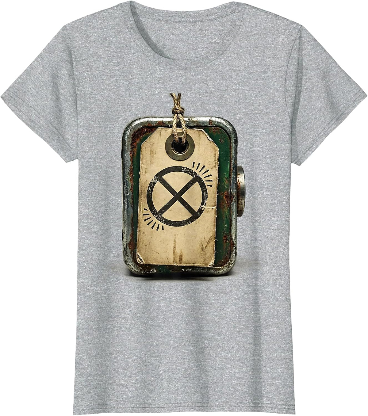 Weathered Inspection Tag Vintage Science Humor Teacher T-Shirt - Heather Grey
