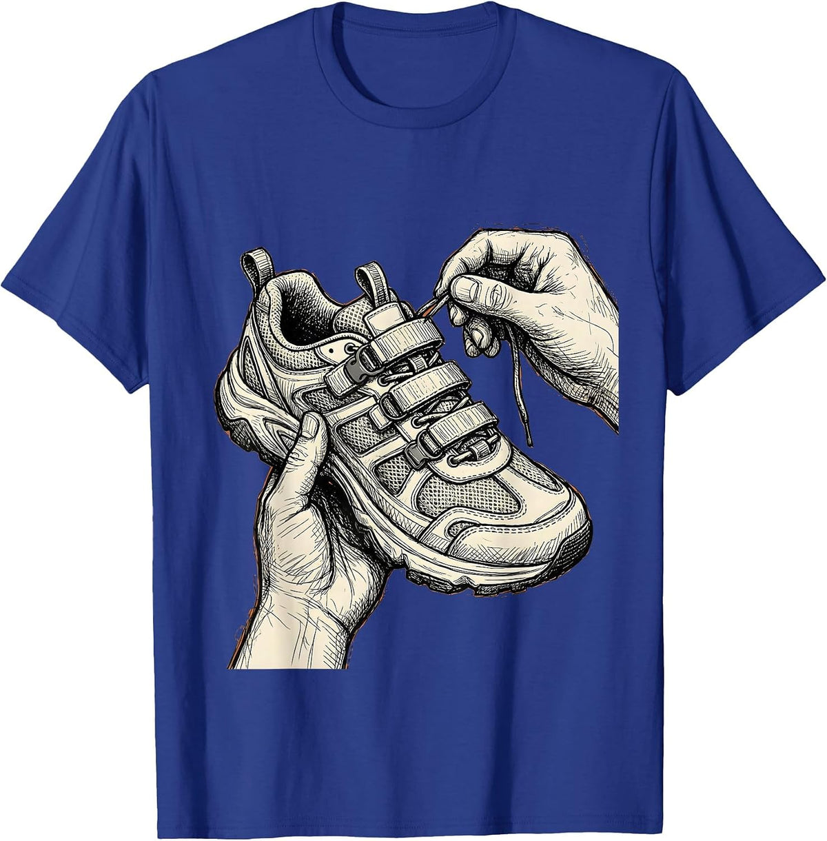 Men's Occupational Therapy Adaptive Shoe Lacing Graphic T-Shirt - Royal Blue