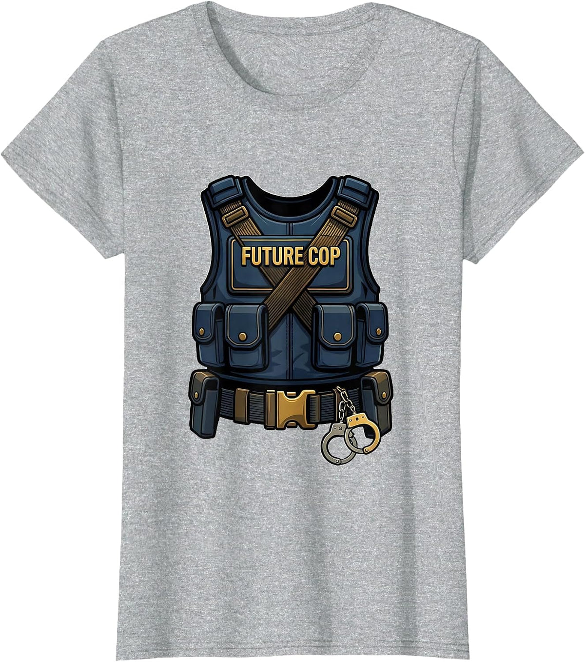 Future Cop Costume Halloween Police Officer Toddler Kids T-Shirt - Heather Grey