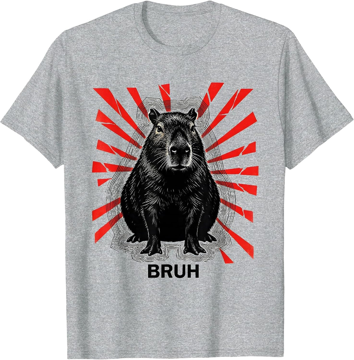 Men's Bruh Funny Capybara Animal Meme Humor T-Shirt - Heather Grey
