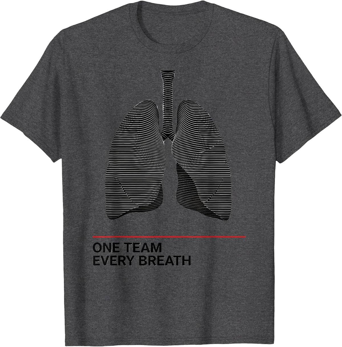 Men's One Team Every Breath Swiss International Respiratory T-Shirt - Dark Heather Grey
