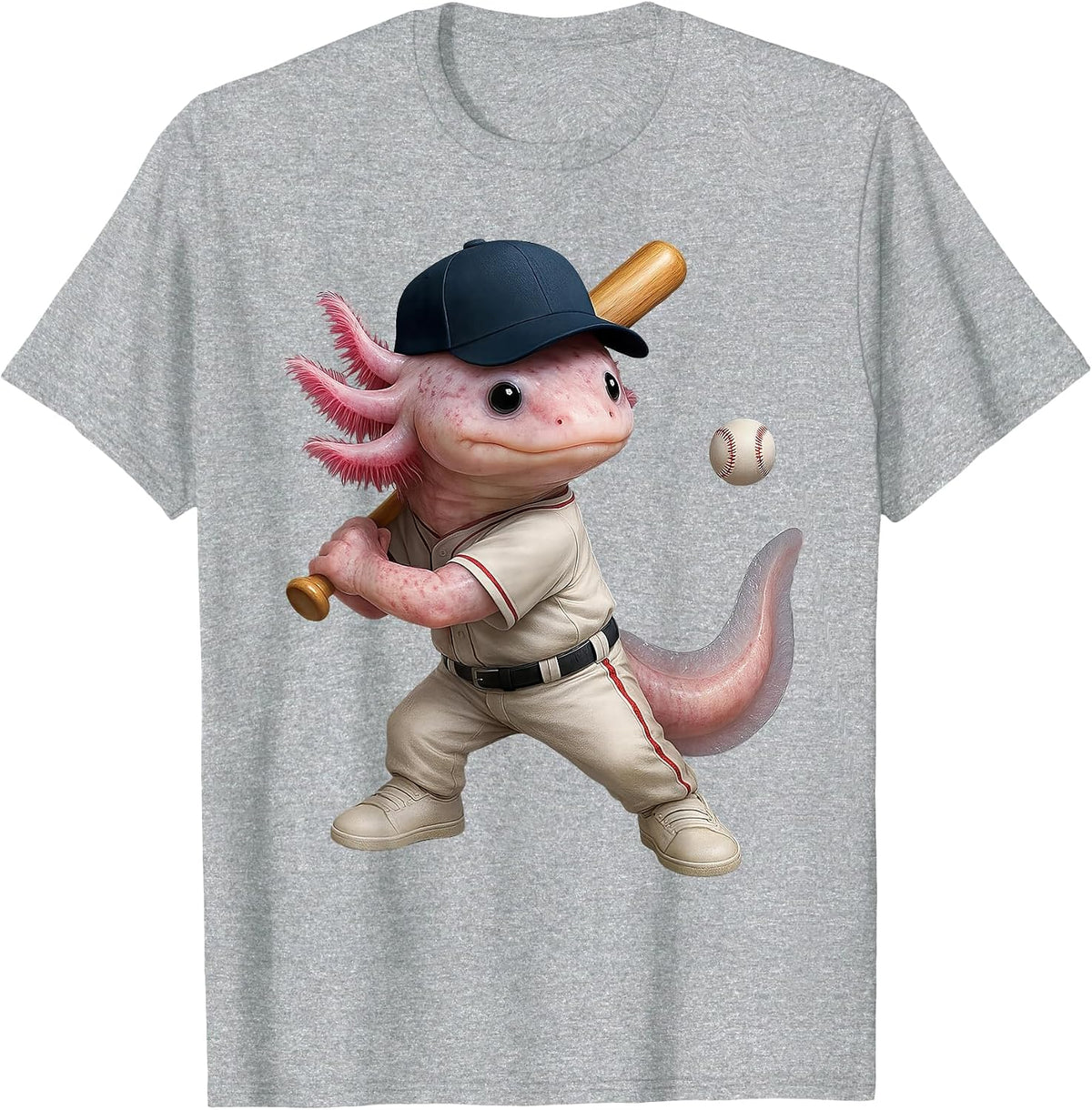 Axolotl Baseball T-Shirt - Heather Grey
