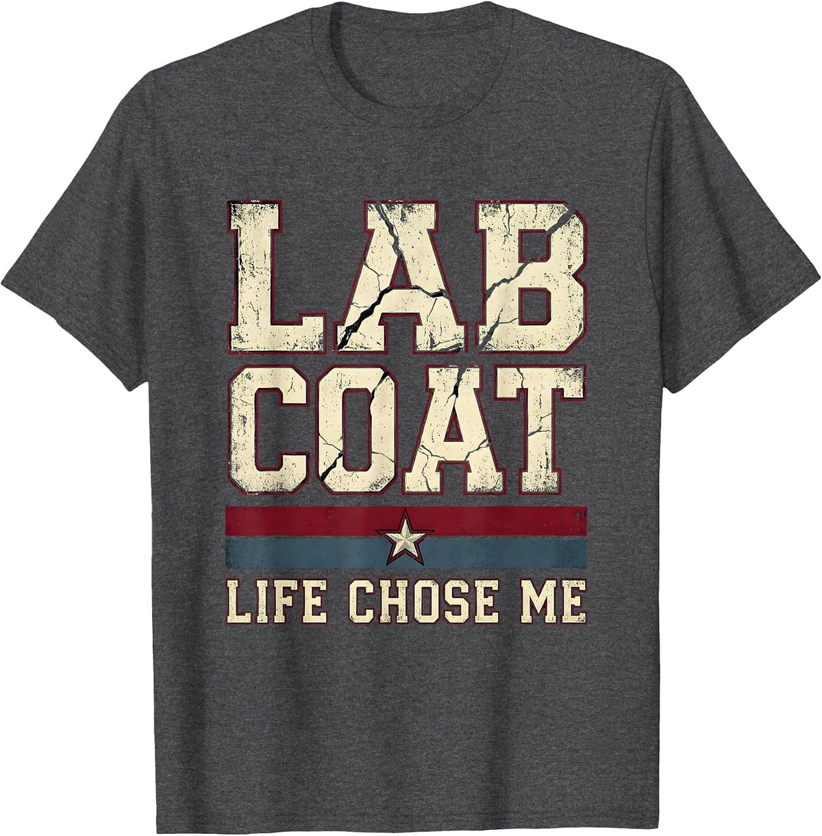 Men's Lab Coat Life Chose Me Science Teacher Design T-Shirt - Dark Heather Grey