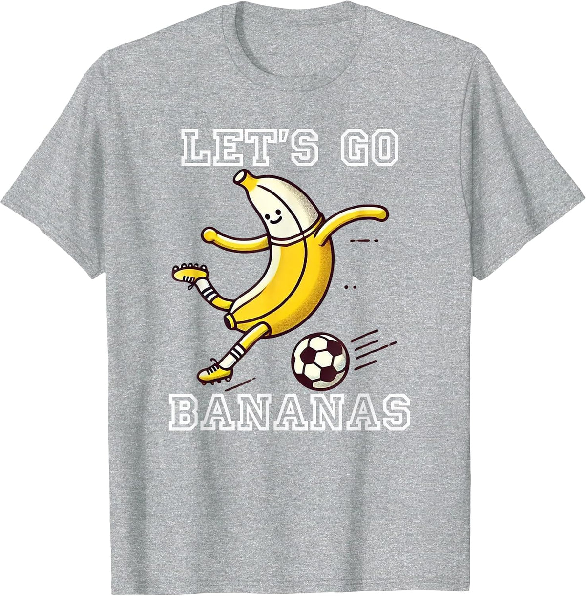 Let's Go Bananas Soccer Player Football Banana T-Shirt - Heather Grey