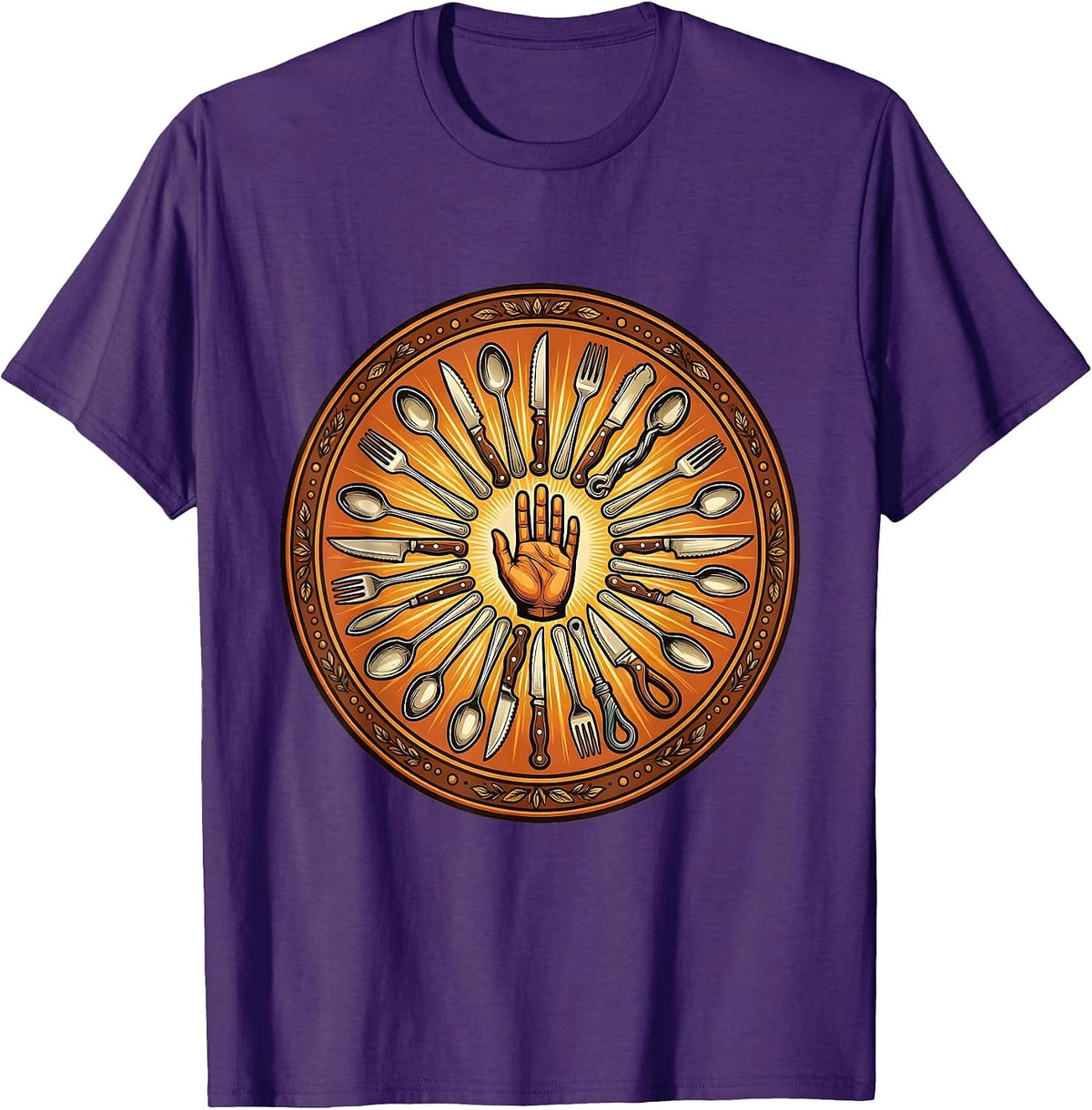 Occupational Therapy Adaptive Utensils Sunburst Art T-Shirt - Purple