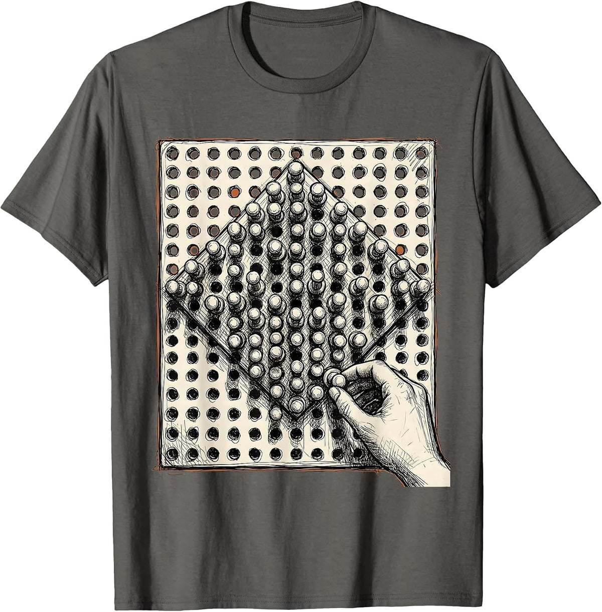 Occupational Therapy Pegboard Colorful Pegs Design T-Shirt - Asphalt Grey