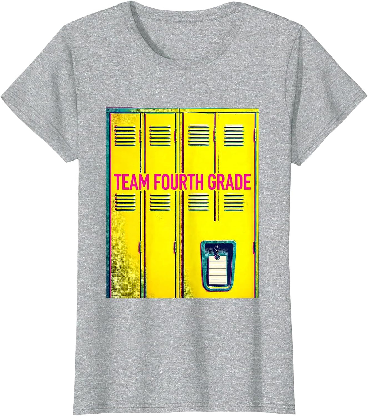 Women's Team Fourth Grade Risograph Back To School Student Teacher T-Shirt - Heather Grey