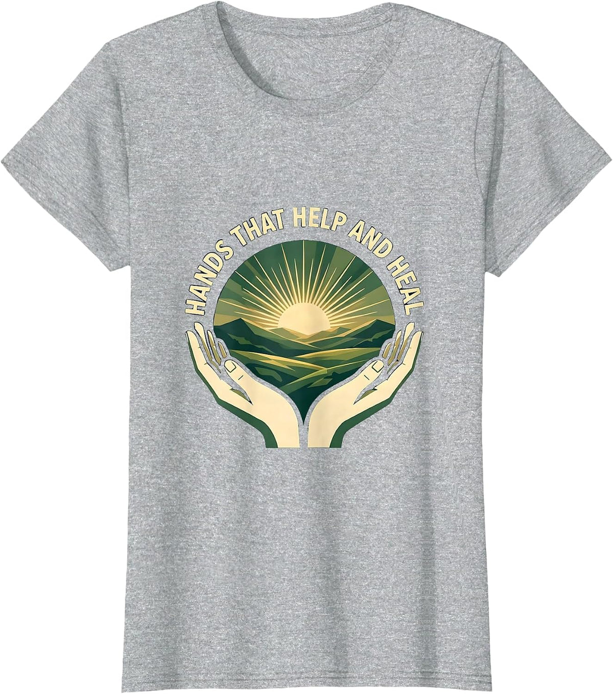 Hands That Help and Heal Occupational Therapy T-Shirt - Heather Grey