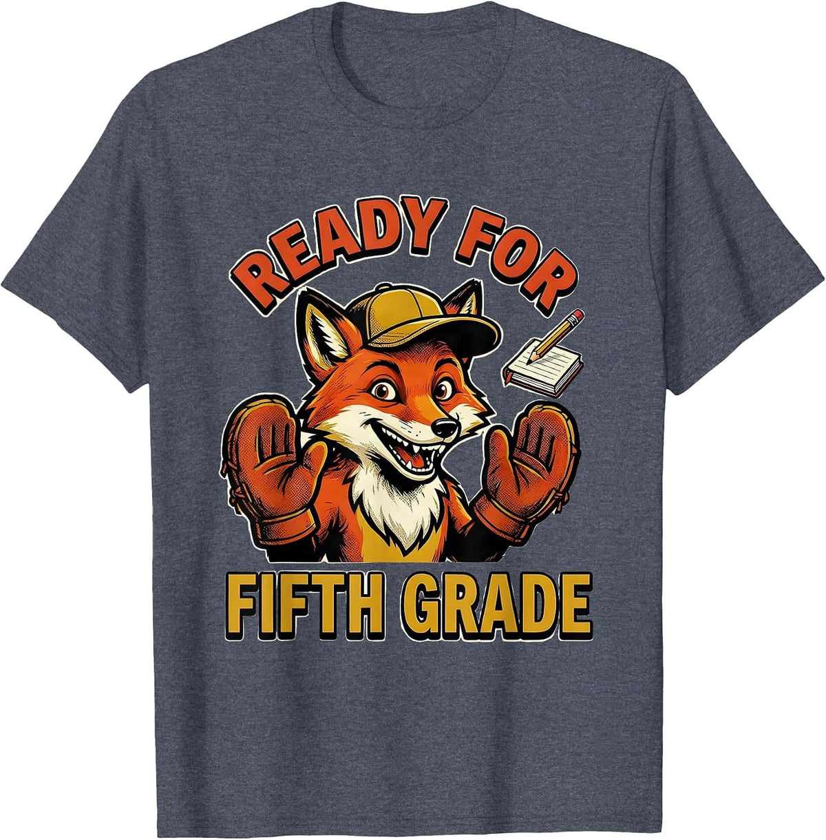 Ready For Fifth Grade Retro Groovy Kids Back To School T-Shirt - Heather Blue