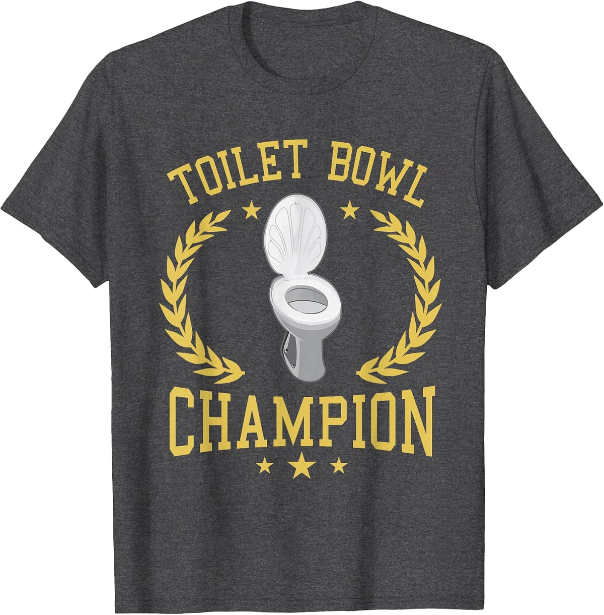 Toilet Bowl Champion Funny Fantasy Football Player T-Shirt - Dark Heather Grey
