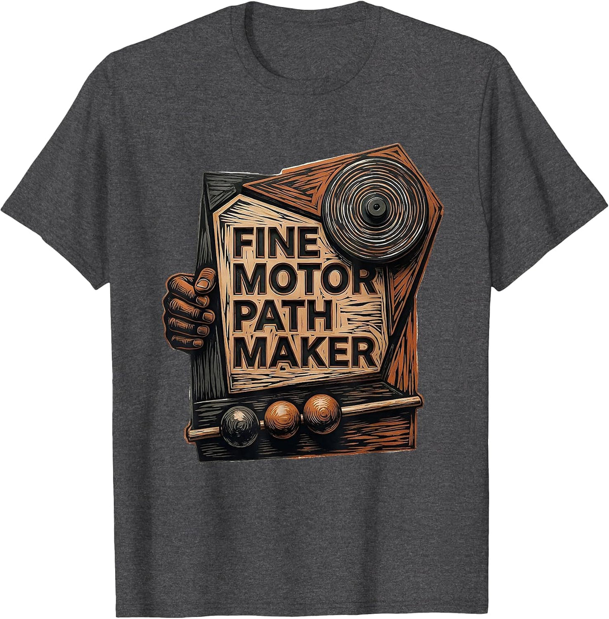 Fine Motor Path Maker Occupational Therapy Sensory T-Shirt - Dark Heather Grey