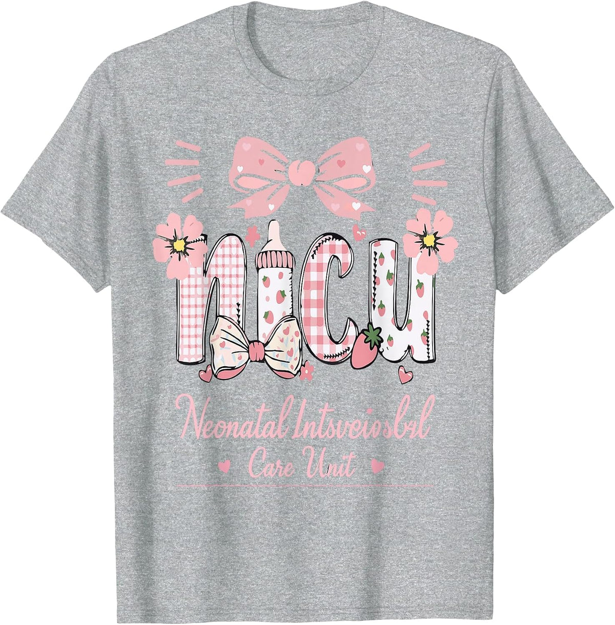 Coquette Nurse Fall Thanksgiving NICU Nurs Week Neonatal T-Shirt - Heather Grey