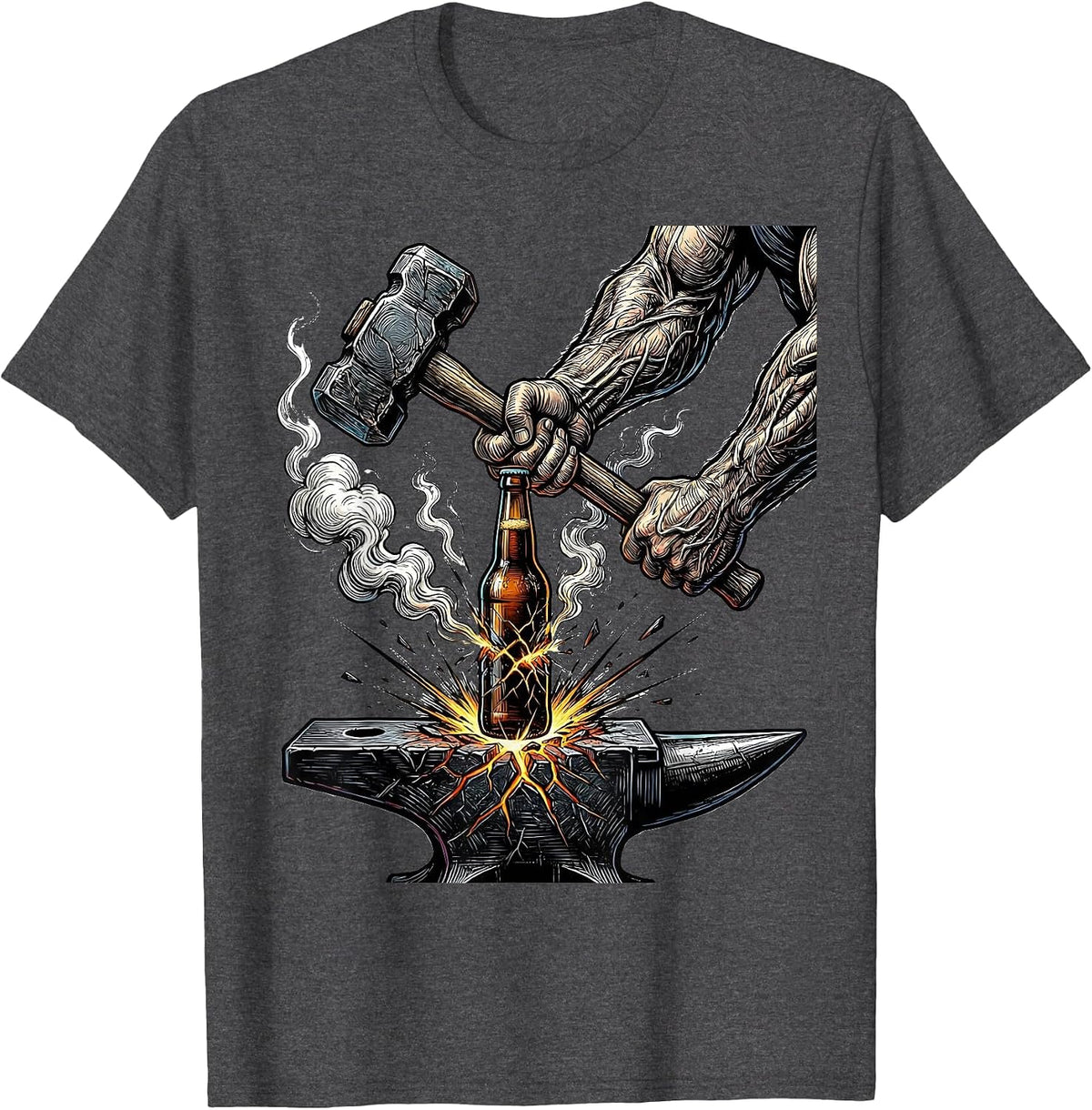 Blacksmith Beer Forge Graphic Tee T-Shirt - Dark Heather Grey