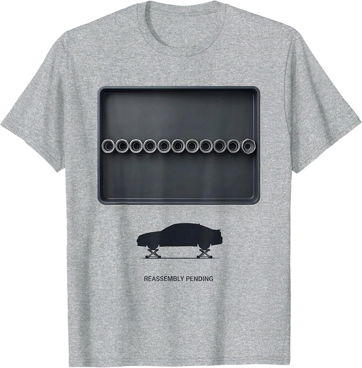 Men's Reassembly Pending Minimalist Car Guy Mechanic Humor T-Shirt - Heather Grey