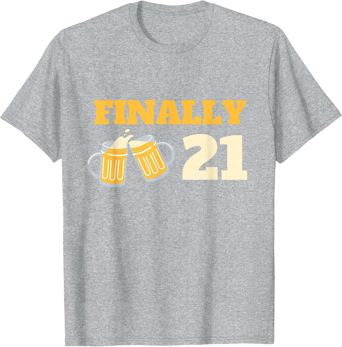 Turning 21 21st Birthday Finally 21 T-Shirt - Heather Grey
