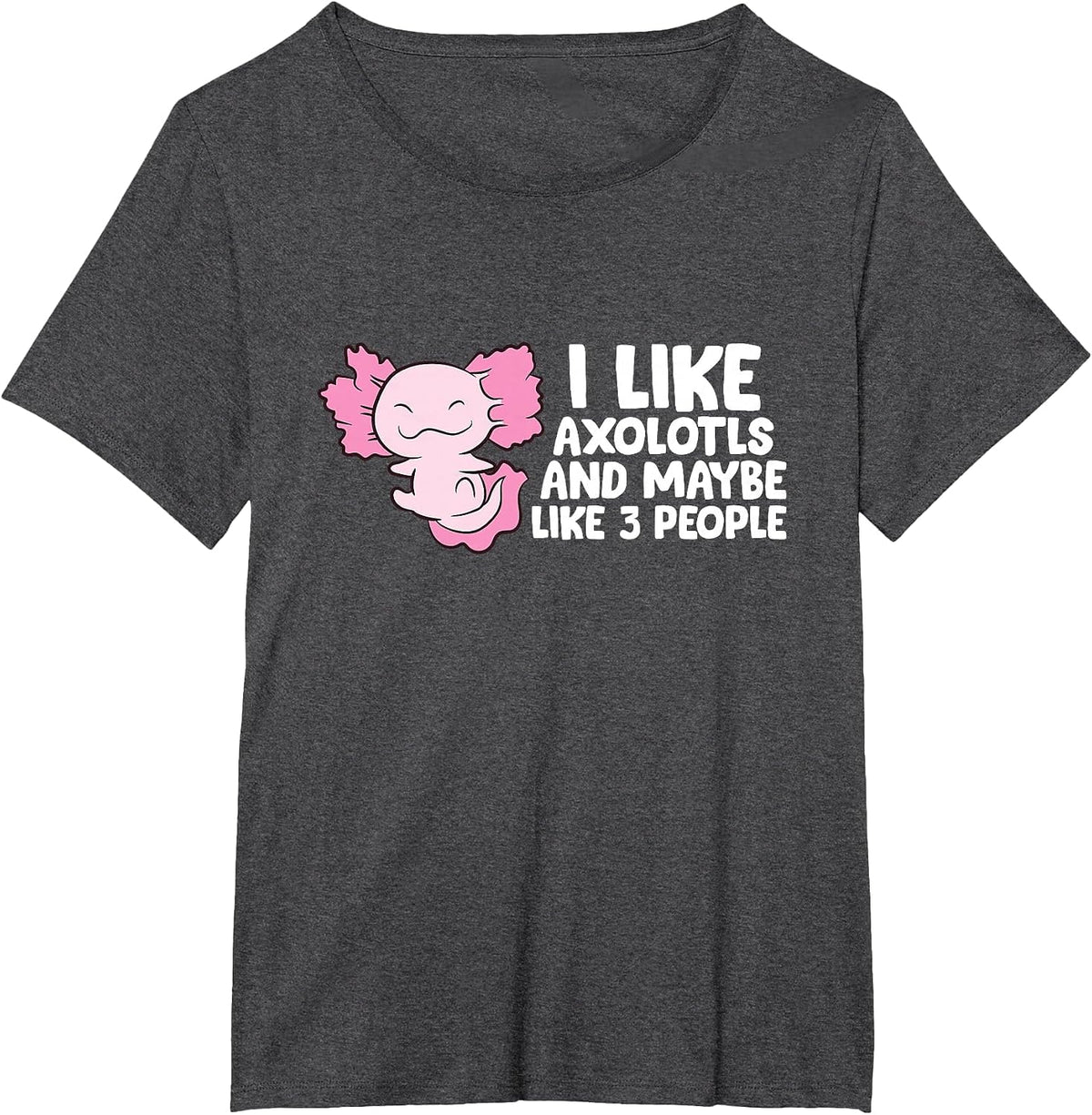 I Like Axolotls and Maybe 3 People T-Shirt - Dark Heather Grey